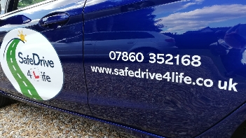 The SafeDrive 4 Life tuition car in Farnham